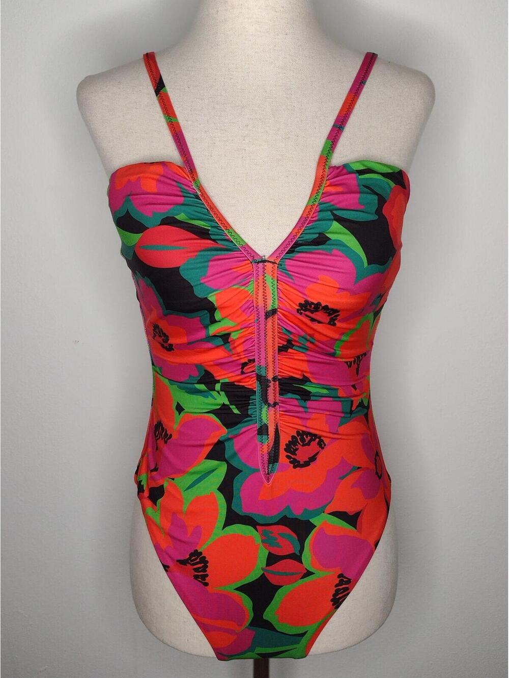 NWT Sanctuary Women's Multicolor Floral One-Piece Swimsuit Size Small